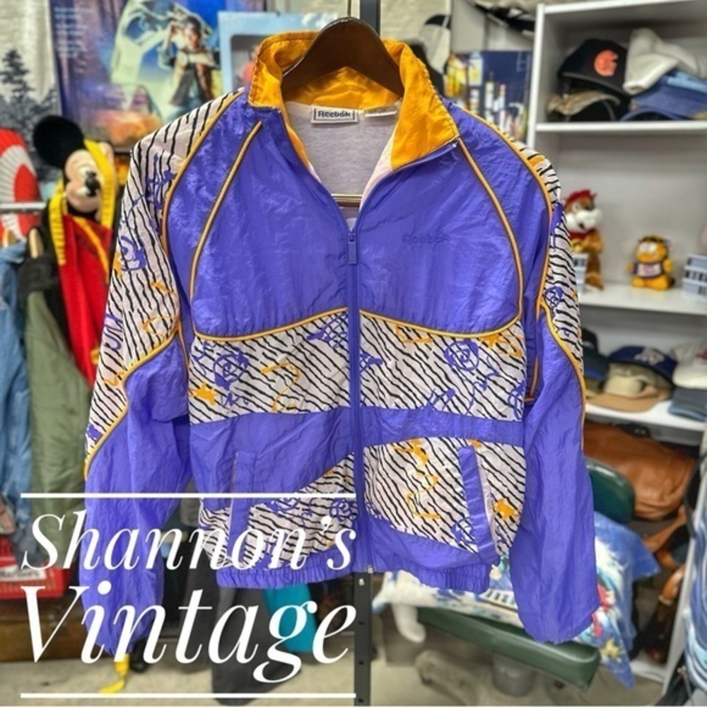 Reebok VNTG 80s sz small Saved by the Bell style track jacket A12